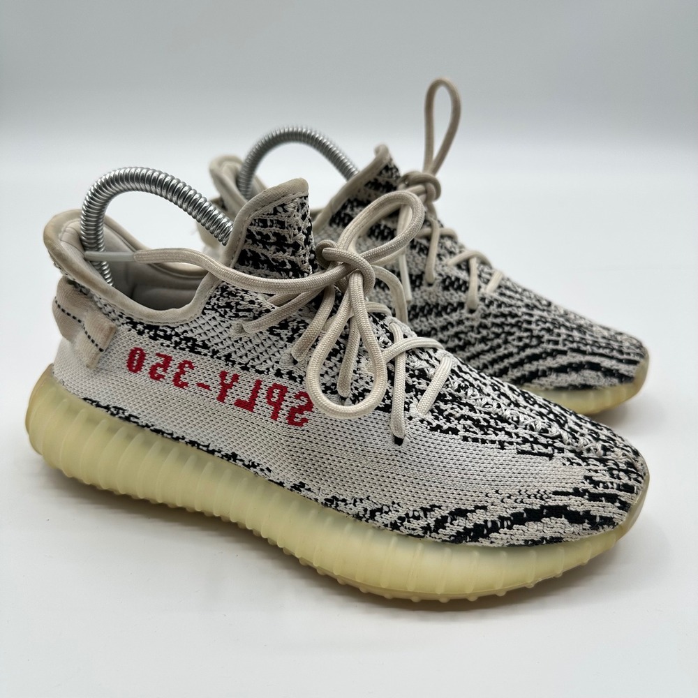 Adidas Yeezy Boost 350 V2 Zebra White Black Red CP9654 Mens 5.5 Womens 6.5 READ